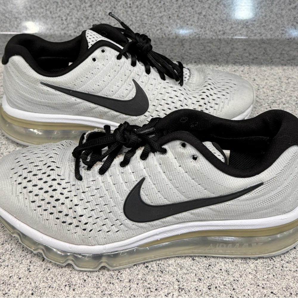 Nike Air Max 2017 'White Black Pure Platinum' Running 849559-100 Men's Size 8